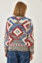 Women's Black Brown Zippered Patterned Knitwear Cardigan 20246951 - 5
