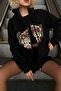 Black Gennine Dicries Skulls Hooded Sweatshirt