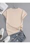 Why Not Printed Unisex Cotton Round Neck Beige T-Shirt - 2