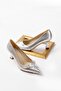Angel Silver Cross Strap (7 cm) Pointed Toe Heeled Shoes