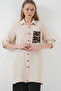 5851 pocket detailed shirt tunic - beige - 3