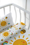 Mother's Side Crib Duvet Cover Set (60X100) - for Baby Series - Smiling Pastel Sun - 5