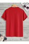 King Quen Printed Couple Combination Cotton Round Neck Red T-Shirt - 2
