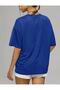 La Printed Cotton Combed Round Neck Cobalt Blue T-Shirt - 2