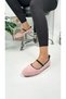 Daily Women's Powder Ballerinas Plush Rubber Detailed Oval Toe Comfortable Lightweight Shoes 373 - 6