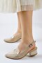 Patent Leather Bert Cream - Suede Pointed Toe Low Heeled Women's Shoes - 3