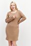 Women Ribbed Mini Dress, Camel