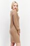 Women Ribbed Mini Dress, Camel - 4