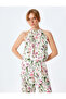 Floral Print Sleeveless Halter Neck Viscose Blouse - 2
