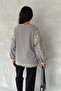Women's Gray Halter Neck Embroidered Cotton Blouse - 4