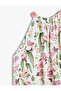 Floral Print Sleeveless Halter Neck Viscose Blouse - 5