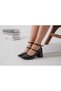 Women's Kulia Black Patent Leather Mary Jane Thick Heeled Banded Shoes - 3