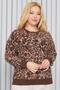 Plus Size Leopard Pattern Soft Sweater