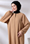 Cappuccino Women's Aerobin Hidden Zipper Hijab Ferace Dress - 6