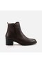 Brown Genuine Leather Women's Heeled Boots - Kemal M1