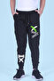 نص أسود مطبوع الاتجاه Sweatpants الرجال - 3