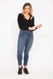 Women's Large Size Navy Blue 5 Pocket Skinny Jeans 65n35272 - 7