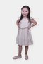 Girl's Dress with Beaded Collar and Waist Tie Detail - 4