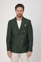 Fatuse Men's Khaki Double Breasted 6 Pieces Metal Buttons 4 Season Blazer Jacket