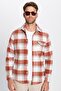 Men's Slim Fit Slim Fit Lumberjack Single Pocket Checked Winter Shirt - 4