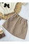 Girl & Baby Set Bow Badi Houndstooth Skirt Bandana Set - 2
