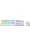 مجموعة لوحة مفاتيح وماوس للألعاب Vigor Gk30 Combo باللون الأبيض مع إضاءة RGB وتوصيل USB سلكي - 2