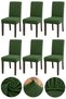 Bamboo Nano Fabric Lycra Washable 6-Piece Chair Cover Elastic Chair Cover (6Pcs) - Khaki