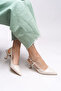 Evelniel Women's Open Back Pointed Toe Stiletto 001209 Skin Color - 2