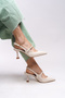 Melilendra Women's Open Back Pointed Toe Stiletto 0012701 Skin Color - 5
