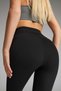 Women's Ribbed High Waist Black Slim Fit Push up Leggings - 4