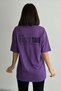 Women's Purple Limited Time Printed Crew Neck Oversize T-Shirt