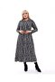 Women's Plus Size Soft Texture Black and White Pattern Dress