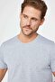 Men's Slim Fit Slim Fit Cotton Soft Texture Lycra Flexible Fabric Basic Gray Crew Neck T-Shirt - 3