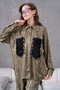 Women's Pocket Detailed Jacquard Shirt Double Set