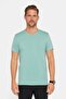 Men's Slim Fit Slim Fit Cotton Soft Textured Flexible Fabric Plain Basic Green Crew Neck T-Shirt - 2