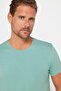Men's Slim Fit Slim Fit Cotton Soft Textured Flexible Fabric Plain Basic Green Crew Neck T-Shirt - 3