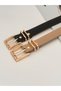 Set of 2 Opportunity Product Gold Buckle Women's Belt with Grid Bridge, Jacket Belt, Trouser Belt, Dress Belt - 3