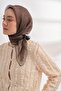 30% Silk Double Layer Tulle Scarf - Black-Brown