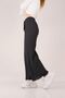 Women's Black Ribbed Knit Jersey Pants - 4
