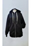 Unisex Regular Fit Zippered Hooded Winter Black Jacket with Hidden Pocket