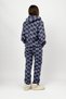 Women's Winter Fleece Bottom-Top Elastic Waist Hooded Pajama Set Blue Square - 4