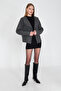 Women's Gray Anthracite Short Lined Stamp Coat / Sevde Ugur - 4