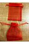 Organza Tulle Pouch, 50 Pieces, Red (9X12 cm) Henna, Baby, Snack, Engagement, Wedding, Red Model - 4