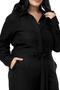 Plus Size Wide Leg Black Jumpsuit with Tunnel Waist and Elastic Back - 4