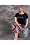 Short Sleeve 93% Cotton 7% Lycra Capri Open Collar Oversize Women's Pajamas Set