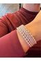 Spiral Bracelet with Pearls and Stones
