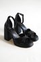 Black Skin Women's Cross Platform Heeled Shoes Bg1115-119-0002 - 4