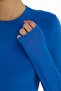 Stretch Fabric Cotton Crop T-Shirt - Slim Fit - Cobalt - 4