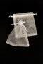 White Organza Sheer Tulle Pouch 50Pcs Measure 12X14Cm, Henna Cookie Nuts Gold Jewelry Promise Gift Bundle - 2