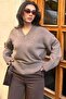 Mink V-Neck Oversize Women's Knitwear Sweater Mg2149 - 5